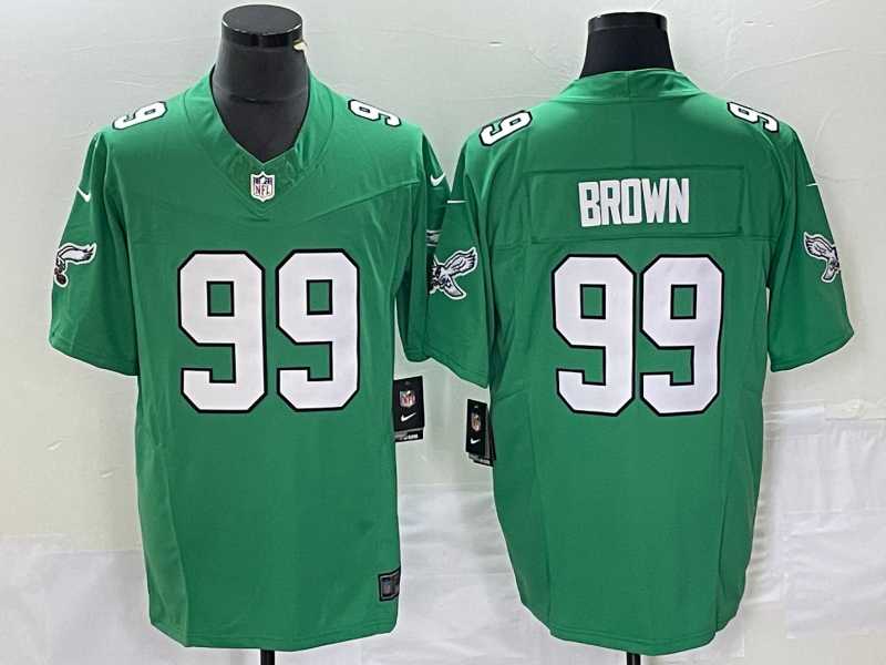 Mens Philadelphia Eagles #99 Jerome Brown Green 2023 F.U.S.E. Vapor Untouchable Stitched Football Jersey